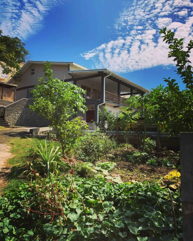 The front of Grenada West Indies Beachsideway in Lance Aux Epines Beach house holiday rental