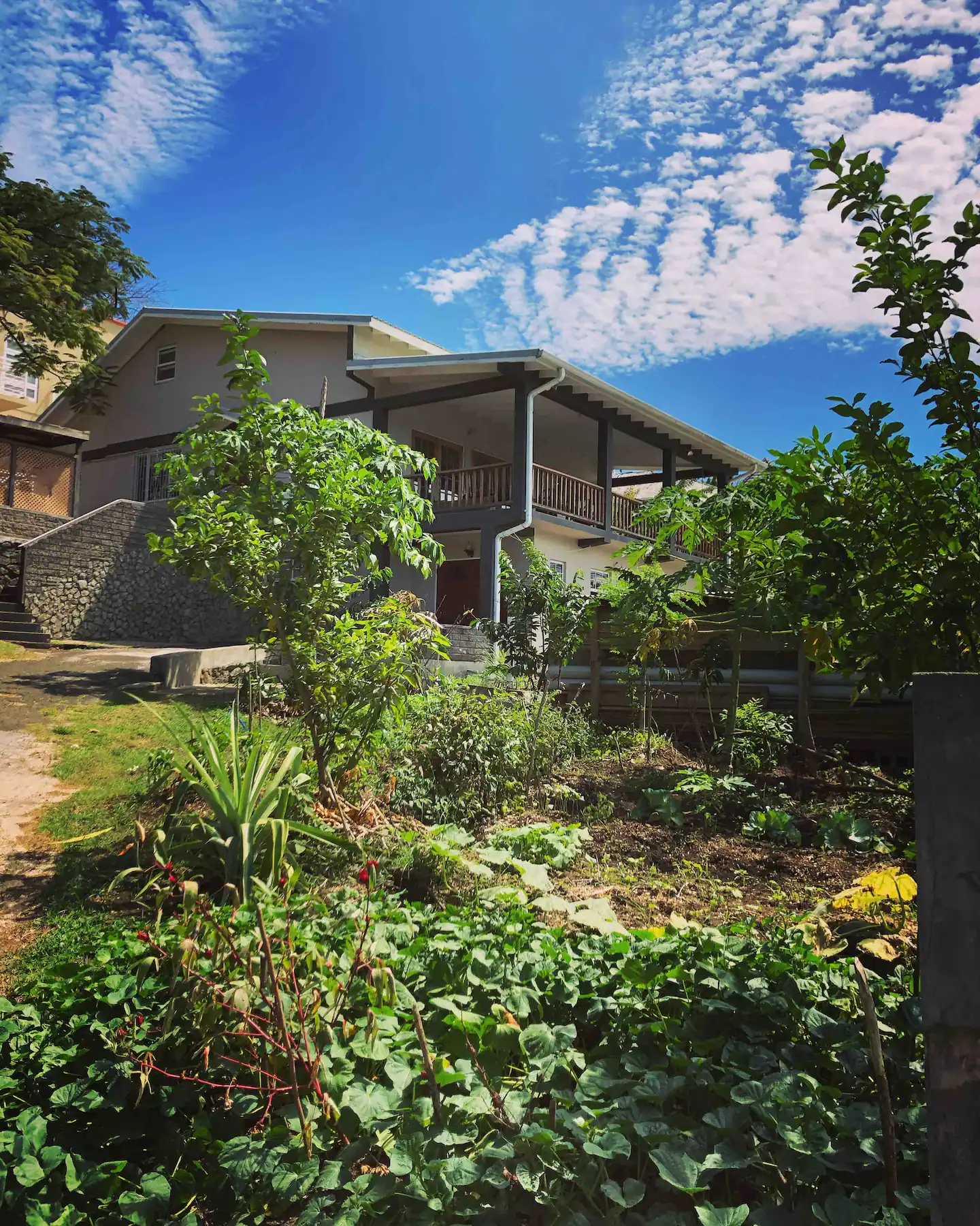 The front of Grenada West Indies Beachsideway in Lance Aux Epines Beach house holiday rental